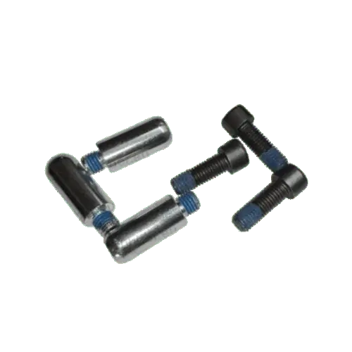 Black and silver bolts with blue thread-locking compound