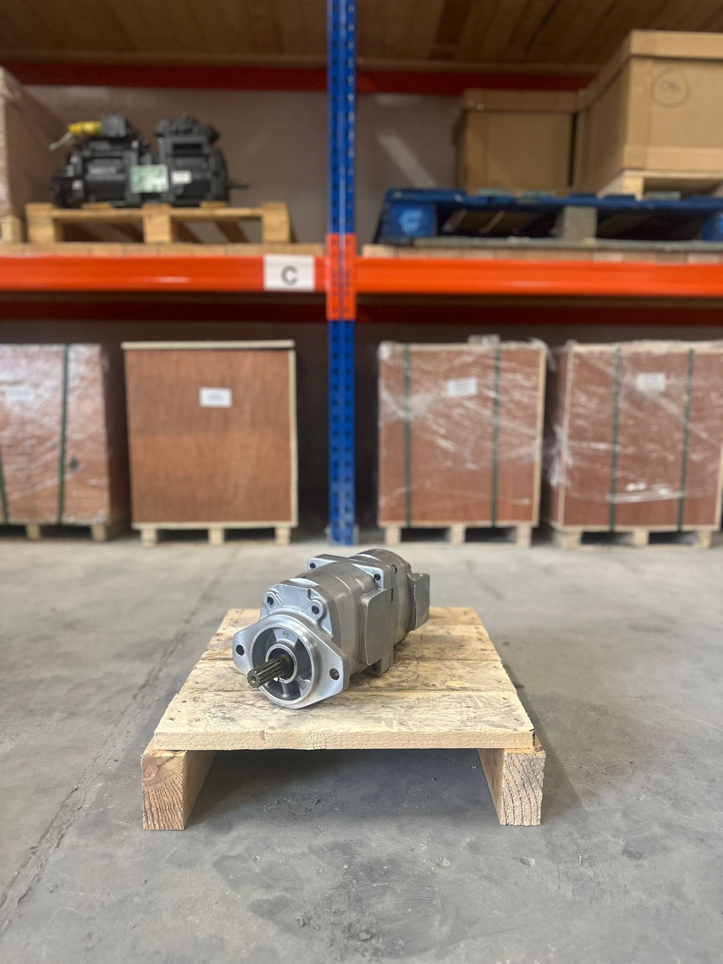 Excavator hydraulic gearbox spare parts on display